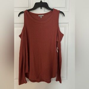 Charlotte Russe Rust Cold Shoulder Top